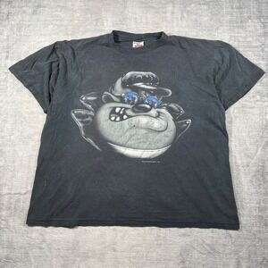 Tasmanian Devil Shirt Mens XL Black Vtg 1996 Warner Bros Distressed Taz Biker